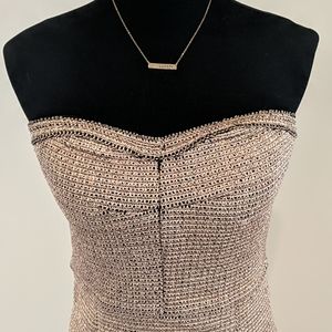 Metallic gold cocktail dress